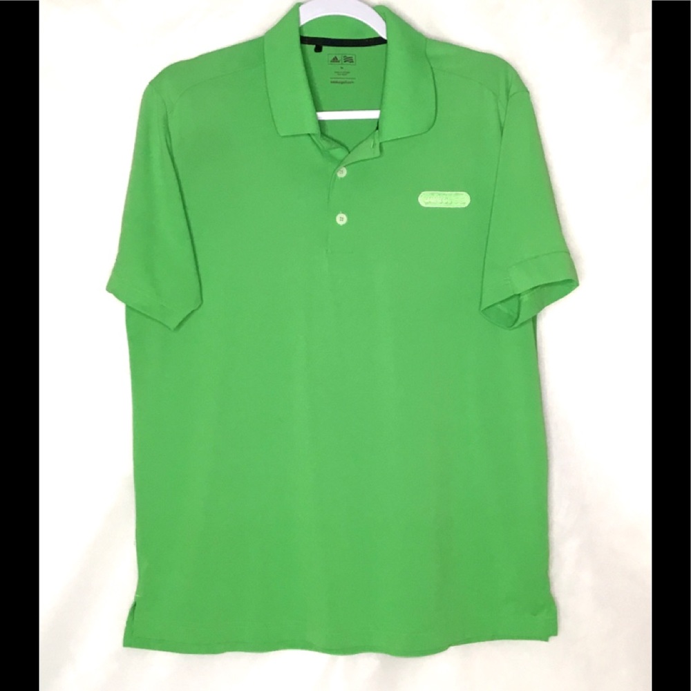 💎Adidas Golf Mens Neon Green Short Sleeve Polo Shirt Medium